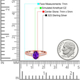 Engagement Ring Oval Simulated Cubic Zirconia Accent 925 Sterling Silver