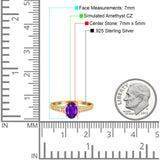 Engagement Ring Oval Simulated Cubic Zirconia Accent 925 Sterling Silver