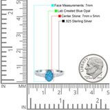 Engagement Ring Oval Simulated Cubic Zirconia Accent 925 Sterling Silver