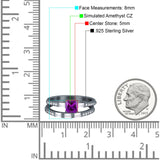 Princess Cut Baguette CZ Bridal Ring Set 925 Sterling Silver