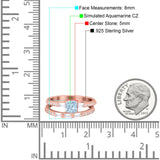 Princess Cut Baguette CZ Bridal Ring Set 925 Sterling Silver