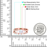 Princess Cut Baguette CZ Bridal Ring Set 925 Sterling Silver