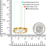 Princess Cut Baguette CZ Bridal Ring Set 925 Sterling Silver