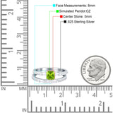 Princess Cut Bridal Ring Set with Cubic Zirconia  & Sterling Silver