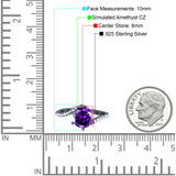 Art Deco Wedding Bridal Engagement Ring Round Simulated Cubic Zirconia 925 Sterling Silver