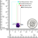 Art Deco Wedding Bridal Engagement Ring Round Simulated Cubic Zirconia 925 Sterling Silver