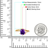 Art Deco Wedding Bridal Engagement Ring Round Simulated Cubic Zirconia 925 Sterling Silver