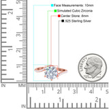 Art Deco Wedding Bridal Engagement Ring Round Simulated Cubic Zirconia 925 Sterling Silver
