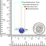 Art Deco Wedding Bridal Engagement Ring Round Simulated Cubic Zirconia 925 Sterling Silver