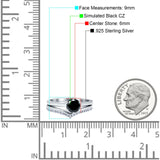 Wedding Engagement Band Piece Ring Round Simulated CZ 925 Sterling Silver