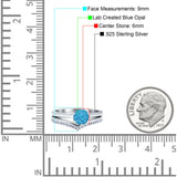 Wedding Engagement Band Piece Ring Round Simulated CZ 925 Sterling Silver