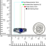 Wedding Engagement Band Piece Ring Round Simulated CZ 925 Sterling Silver