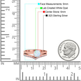 Wedding Engagement Band Piece Ring Round Simulated CZ 925 Sterling Silver