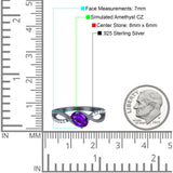 Oval Engagement Ring Simulated Cubic Zirconia 925 Sterling Silver