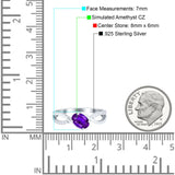 Oval Engagement Ring Simulated Cubic Zirconia 925 Sterling Silver