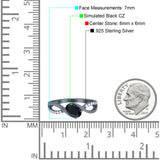 Oval Engagement Ring Simulated Cubic Zirconia 925 Sterling Silver