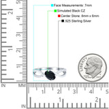Oval Engagement Ring Simulated Cubic Zirconia 925 Sterling Silver