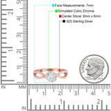 Oval Engagement Ring Simulated Cubic Zirconia 925 Sterling Silver