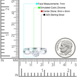 Oval Engagement Ring Simulated Cubic Zirconia 925 Sterling Silver