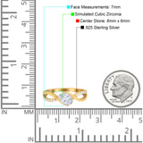Oval Engagement Ring Simulated Cubic Zirconia 925 Sterling Silver