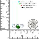 Oval Engagement Ring Simulated Cubic Zirconia 925 Sterling Silver