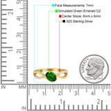 Oval Engagement Ring Simulated Cubic Zirconia 925 Sterling Silver