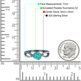 Oval Engagement Ring Simulated Cubic Zirconia 925 Sterling Silver