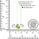 Oval Engagement Ring Simulated Cubic Zirconia 925 Sterling Silver