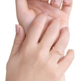 Two Heart Promise Ring Band Simulated Cubic Zirconia 925 Sterling Silver (5mm)