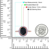 Accent Dazzling Engagement Ring Oval Simulated Cubic Zirconia 925 Sterling Silver