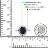 Accent Dazzling Engagement Ring Oval Simulated Cubic Zirconia 925 Sterling Silver