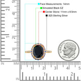Accent Dazzling Engagement Ring Oval Simulated Cubic Zirconia 925 Sterling Silver