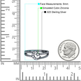 Moon Star Ring Split Shank Round Cubic Zirconia Split Shank 925 Sterling Silver