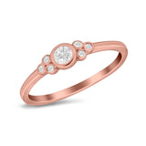 Art Deco Wedding Thumb Ring Round Simulated Cubic Zirconia 925 Sterling Silver