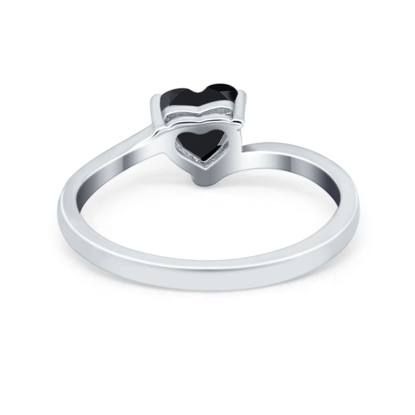 Swirl Wedding Heart Promise Ring Simulated Cubic Zirconia 925 Sterling Silver