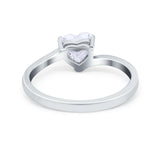 Swirl Wedding Heart Promise Ring Simulated Cubic Zirconia 925 Sterling Silver