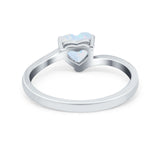 Swirl Wedding Heart Promise Ring Simulated Cubic Zirconia 925 Sterling Silver