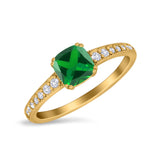 Cushion Cut Bridal Wedding Ring Simulated Cubic Zirconia 925 Sterling Silver