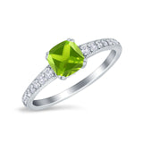 Cushion Cut Bridal Wedding Ring Simulated Cubic Zirconia 925 Sterling Silver