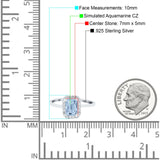 Halo Radiant Cut Wedding Engagement Ring Round Simulated Cubic Zirconia 925 Sterling Silver