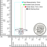 Halo Radiant Cut Wedding Engagement Ring Round Simulated Cubic Zirconia 925 Sterling Silver