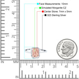 Halo Radiant Cut Wedding Engagement Ring Round Simulated Cubic Zirconia 925 Sterling Silver