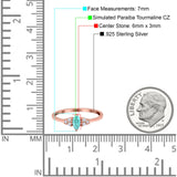 Marquise Art Deco Engagement Ring Round 3 Stone Simulated Cubic Zirconia 925 Sterling Silver