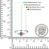 Marquise Art Deco Engagement Ring Round 3 Stone Simulated Cubic Zirconia 925 Sterling Silver