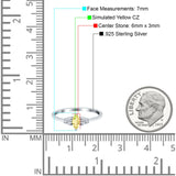 Marquise Art Deco Engagement Ring Round 3 Stone Simulated Cubic Zirconia 925 Sterling Silver