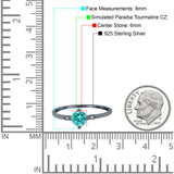 Three Stone Art Deco Engagement Ring Round Simulated Cubic Zirconia 925 Sterling Silver