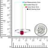 Three Stone Art Deco Engagement Ring Round Simulated Cubic Zirconia 925 Sterling Silver