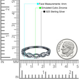 Half Eternity Infinity Twist Band Simulated Cubic Zirconia 925 Sterling Silver