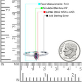 Teardrop Pear Art Deco Wedding Ring Simulated Cubic Zirconia 925 Sterling Silver