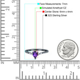 Teardrop Pear Art Deco Wedding Bridal Engagement Ring Round Simulated Cubic Zirconia 925 Sterling Silver